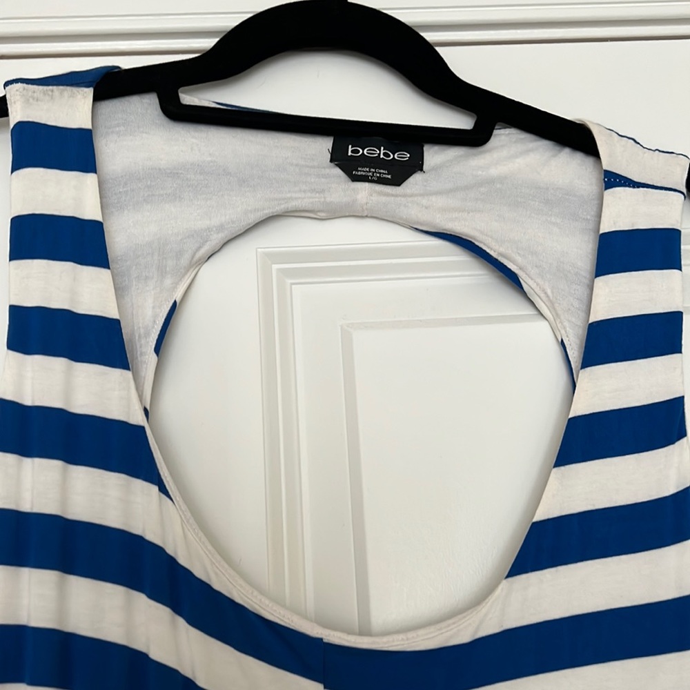 Bebe long dress Blue and White stripes